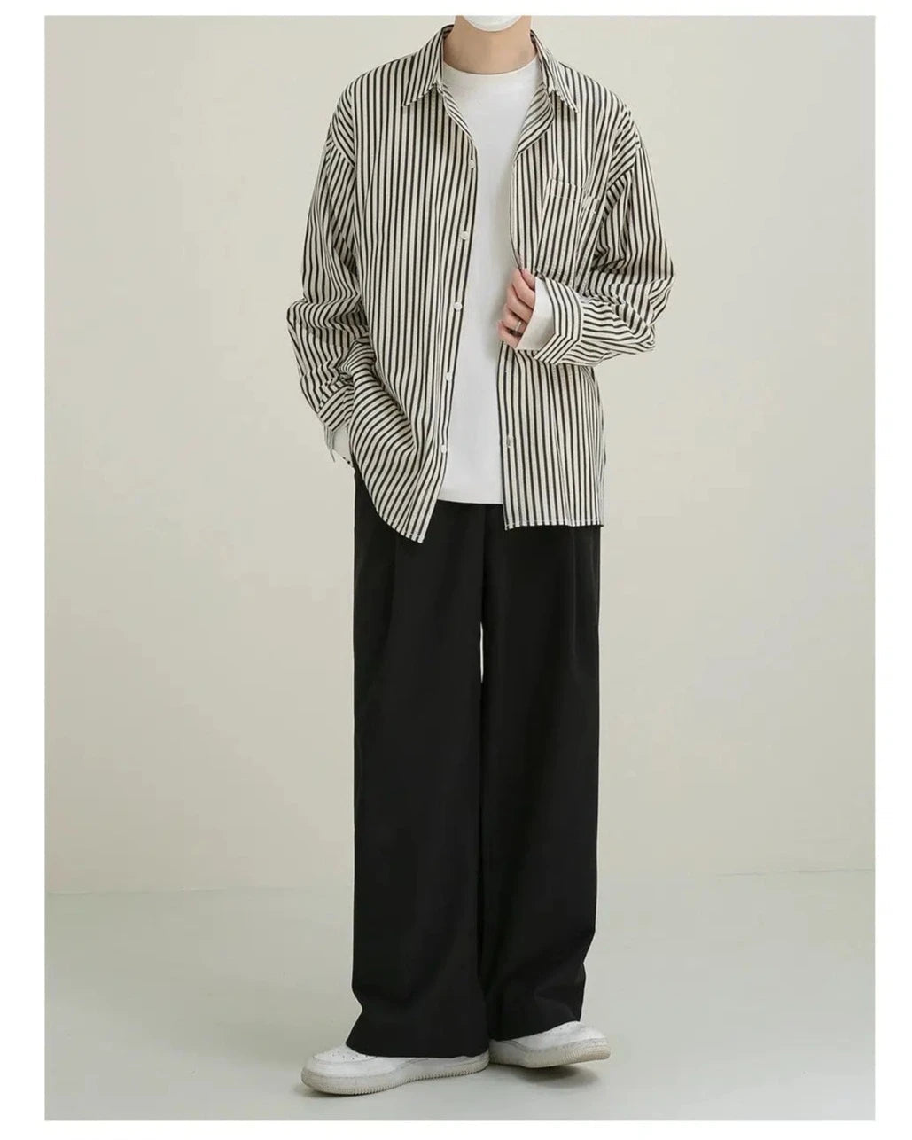 Gray Striped Long Sleeve Shirt