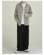 Gray Striped Long Sleeve Shirt