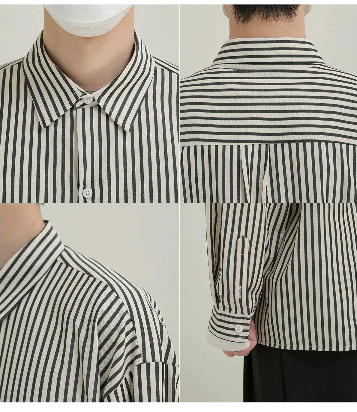 Gray Striped Long Sleeve Shirt