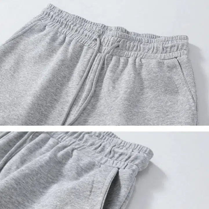 Gray Wide-leg Cargo Sweatpants
