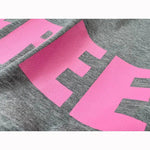 Gray and Pink Casual Slogan Vest