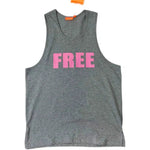 Gray and Pink Casual Slogan Vest