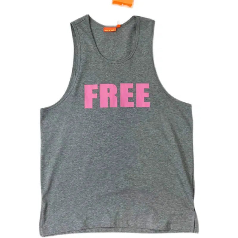 Gray and Pink Casual Slogan Vest