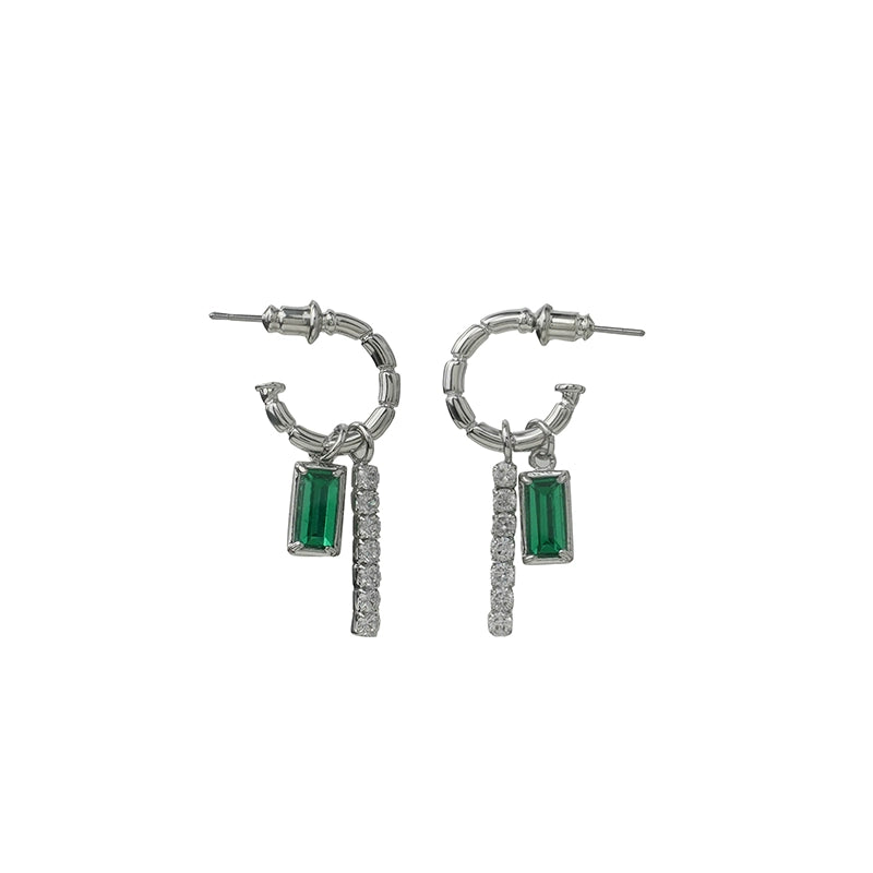Green Diamond Earrings
