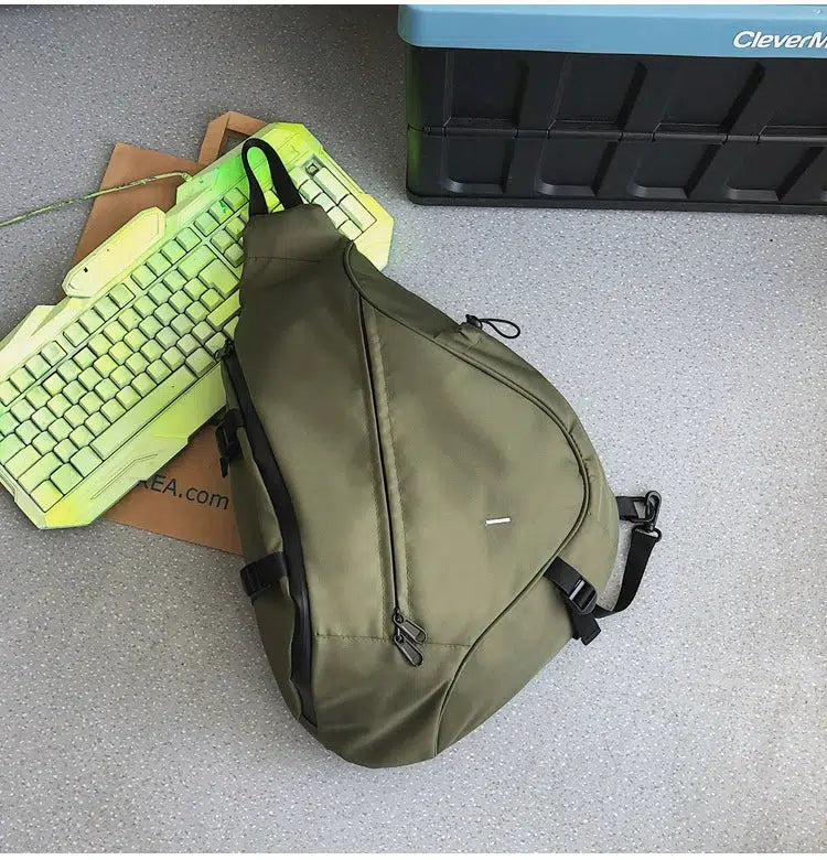 Green Nylon Backpack