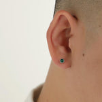 Green Round Zircon Stud Earrings