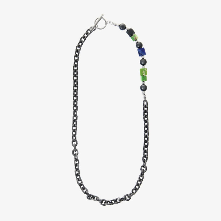 Green Square Beaded Necklace & Bracelet