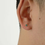 Green Threaded Round Earring
