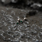 Green Threaded Round Earring