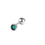 Green Threaded Round Earring