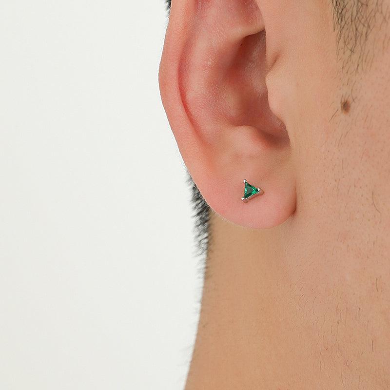 Green Triangle Diamond Earrings