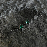 Green Triangle Diamond Earrings