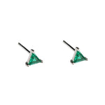 Green Triangle Diamond Earrings