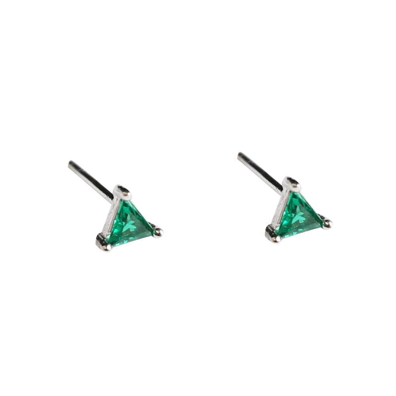 Green Triangle Diamond Earrings