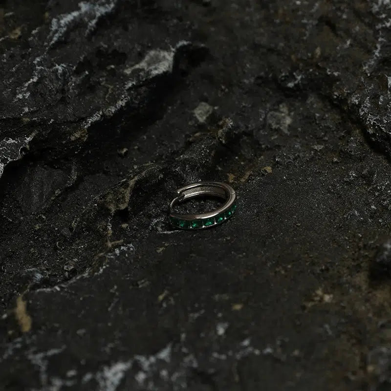 Green Zircon Hoop Earrings