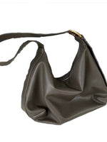 Grey Leather Crossbody Bag