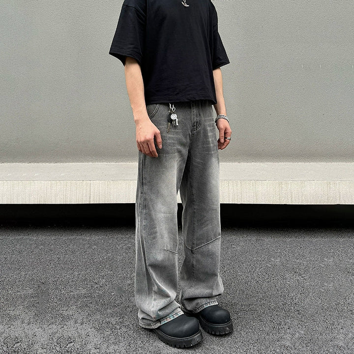 Grey Relaxed Fit Straight-leg Jeans