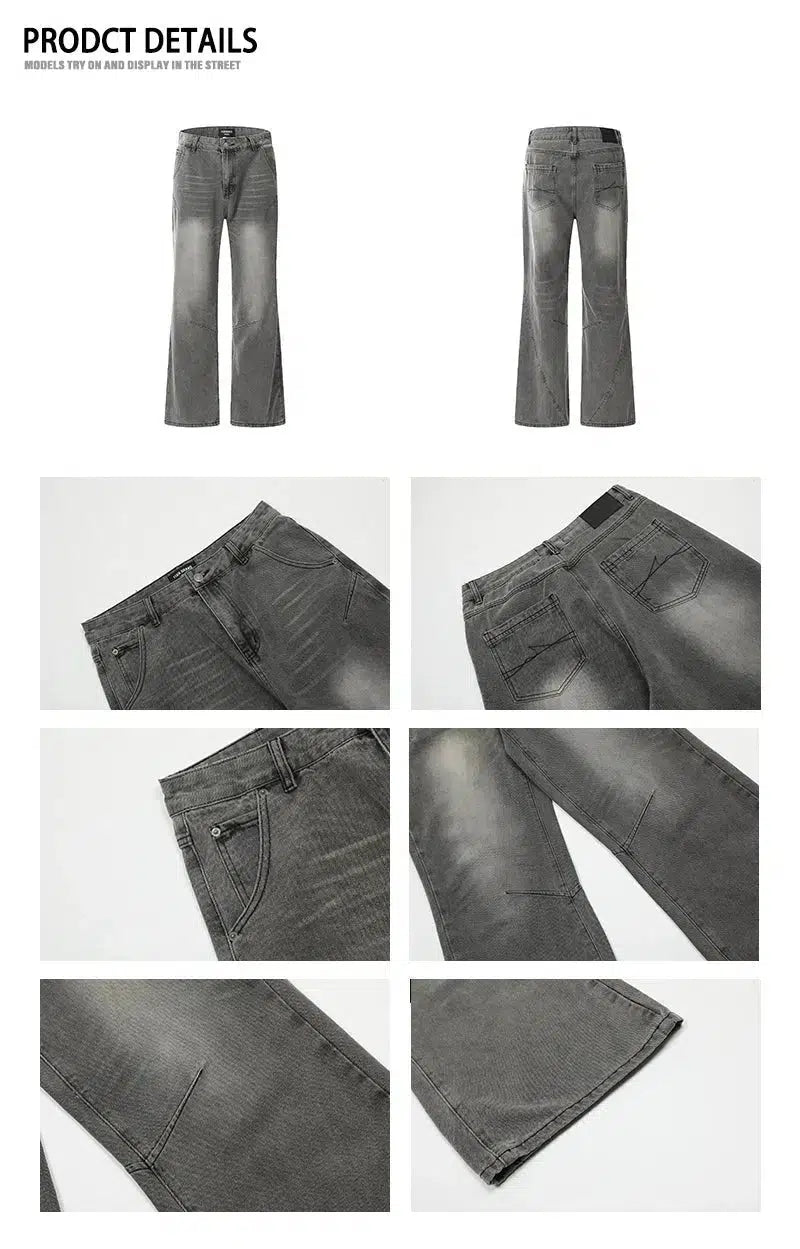 Grey Relaxed Fit Straight-leg Jeans