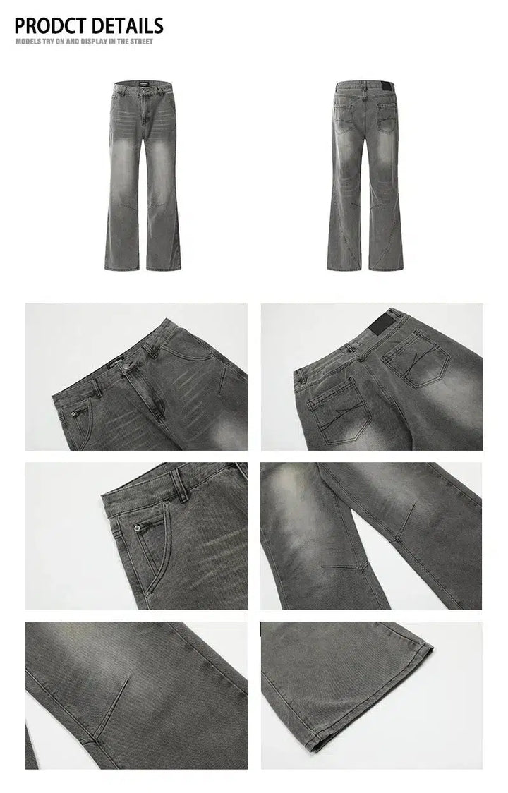 Grey Relaxed Fit Straight-leg Jeans