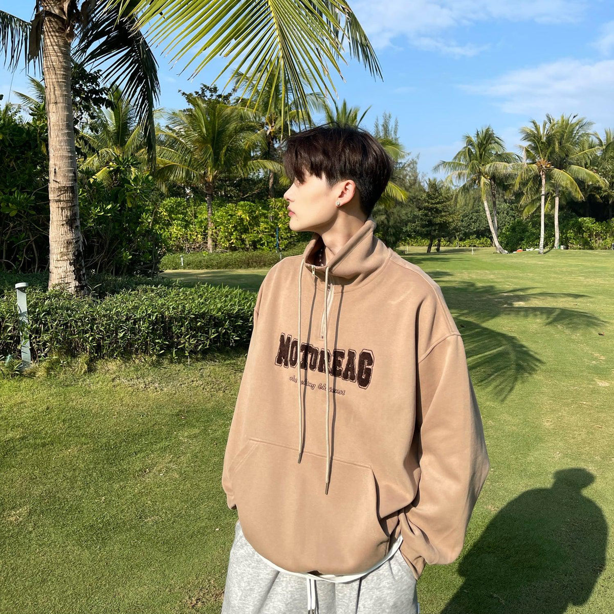 Half Turtleneck Oversized Sweatshirt