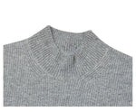 Half-Turtleneck Pleated Stretch Sweater