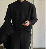 Half-Turtleneck Pleated Stretch Sweater