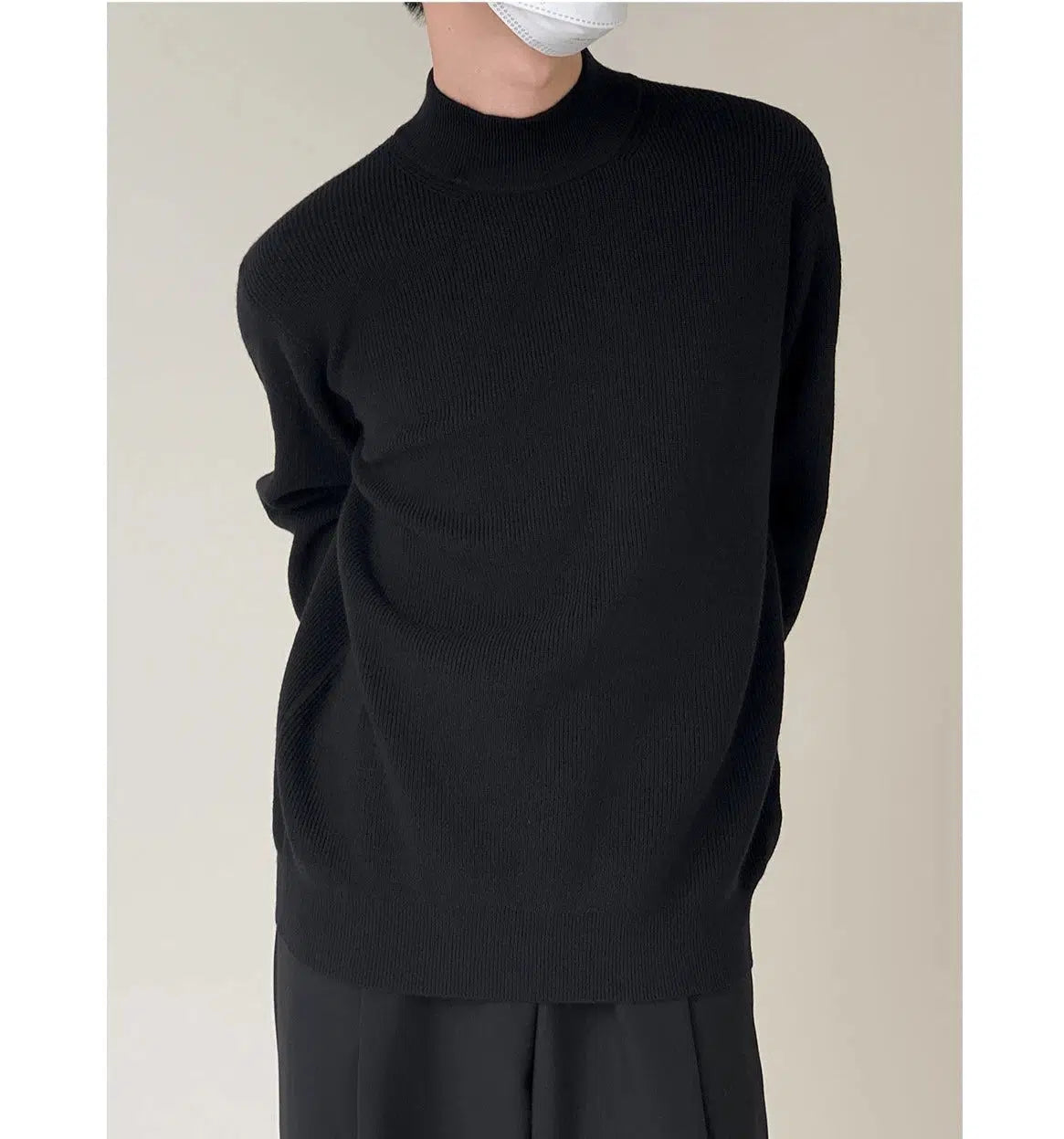 Half Turtleneck Solid Color Sweater