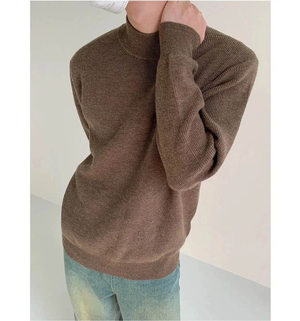 Half Turtleneck Solid Color Sweater