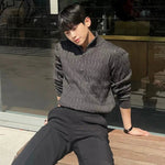 Half Zip Cable Knit Sweater