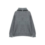 Half-Zip Hooded Knitwear Sweater