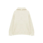 Half-Zip Hooded Knitwear Sweater