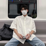 Half-neck Button-down Shirt