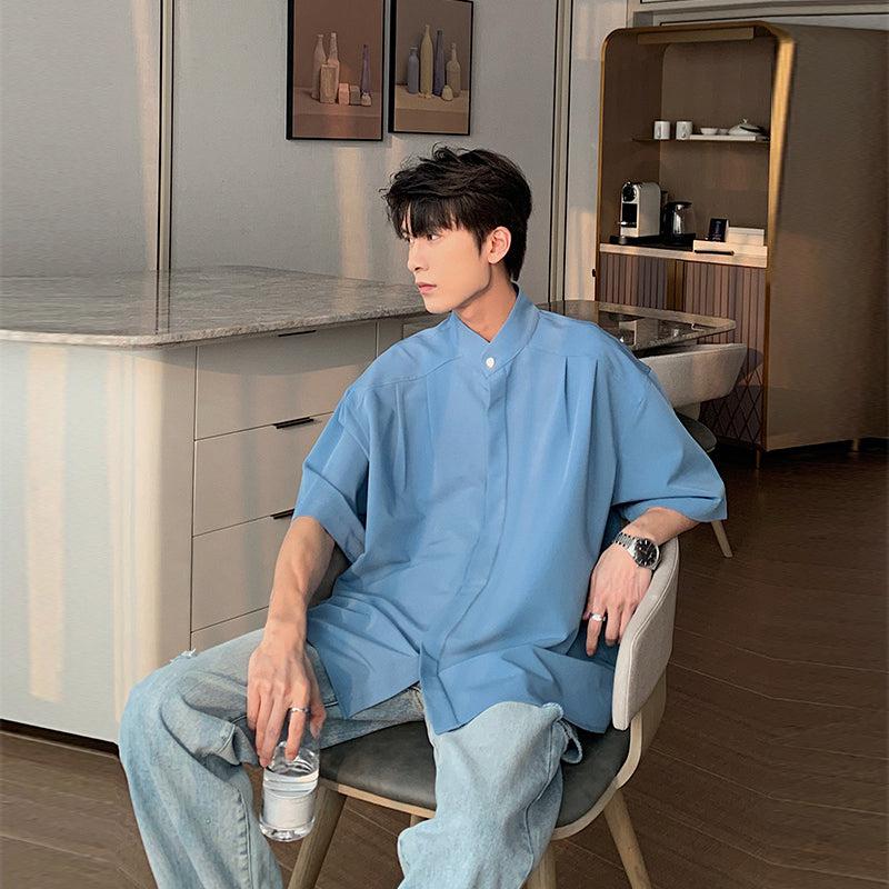 Half-neck Button-down Shirt