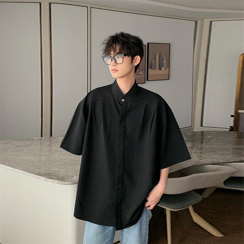 Half-neck Button-down Shirt