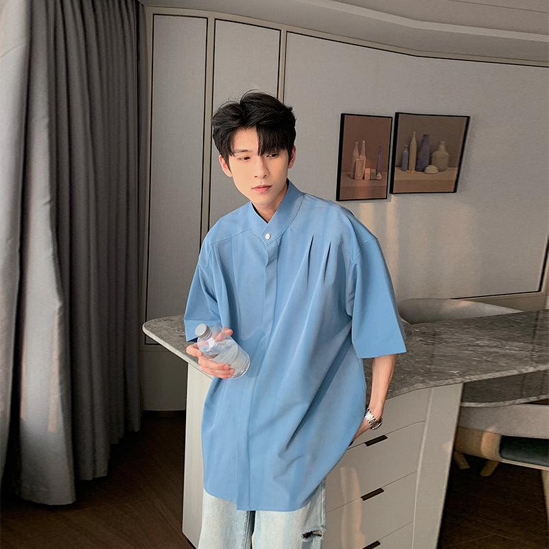 Half-neck Button-down Shirt