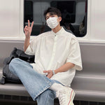 Half-neck Button-down Shirt