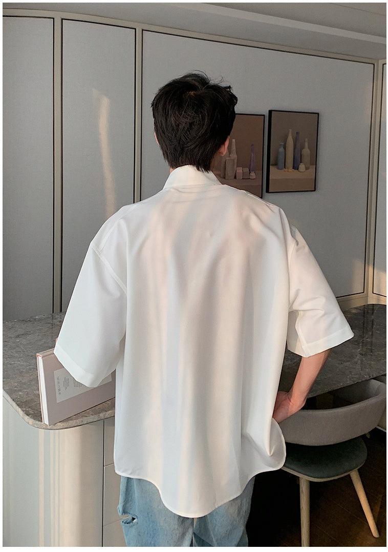 Half-neck Button-down Shirt