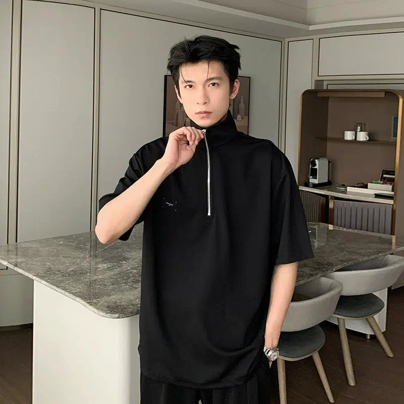 Half-zip POLO T-shirt