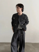 Hand-Beaded Cozy Knit Cardigan