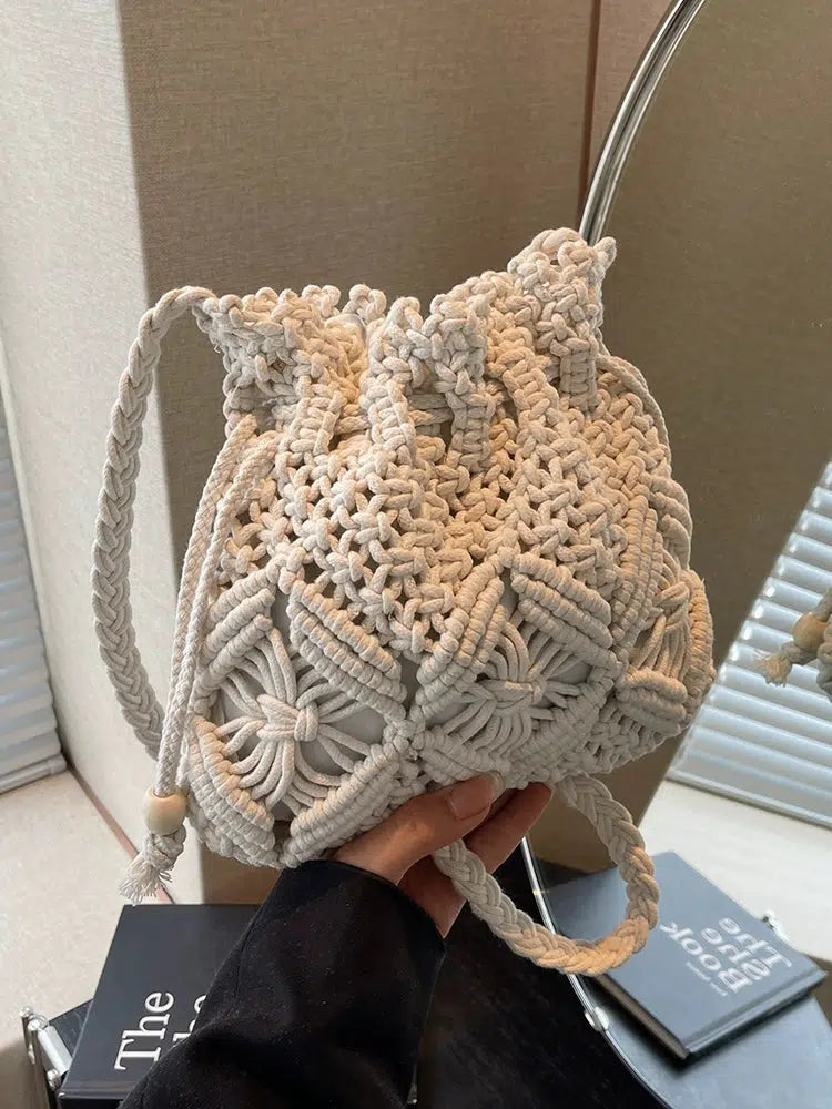 Handmade Macrame Drawstring Bag