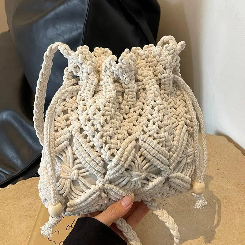 Handmade Macrame Drawstring Bag