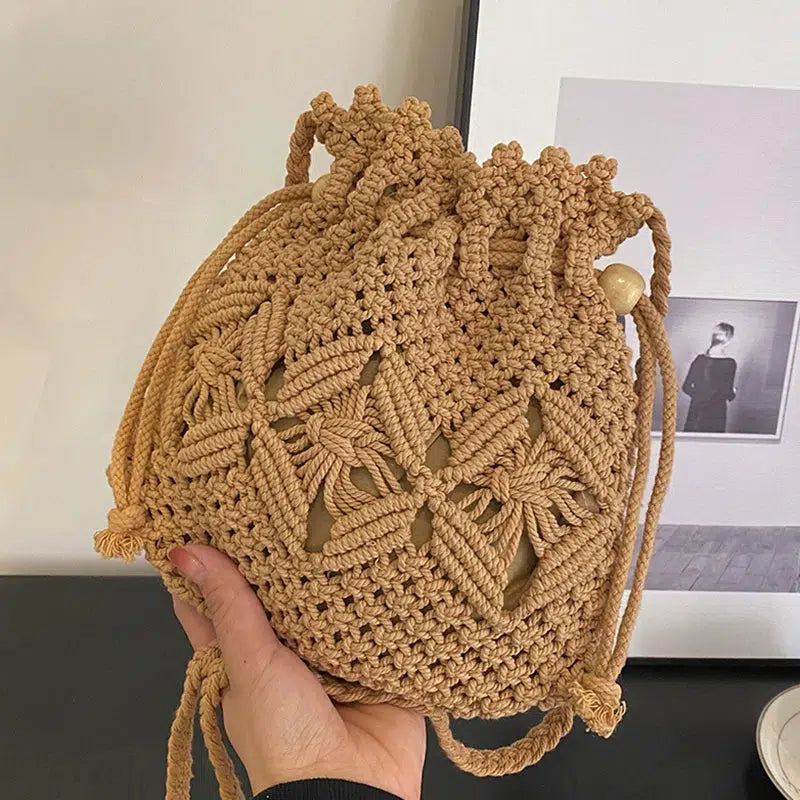 Handmade Woven Bucket Bag