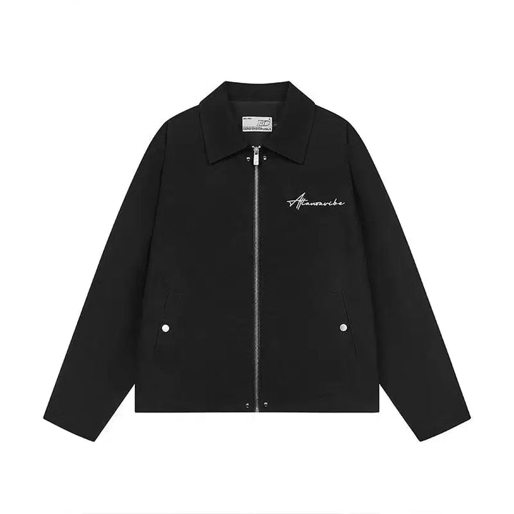 Handwriting Embroidery Lapel Jacket