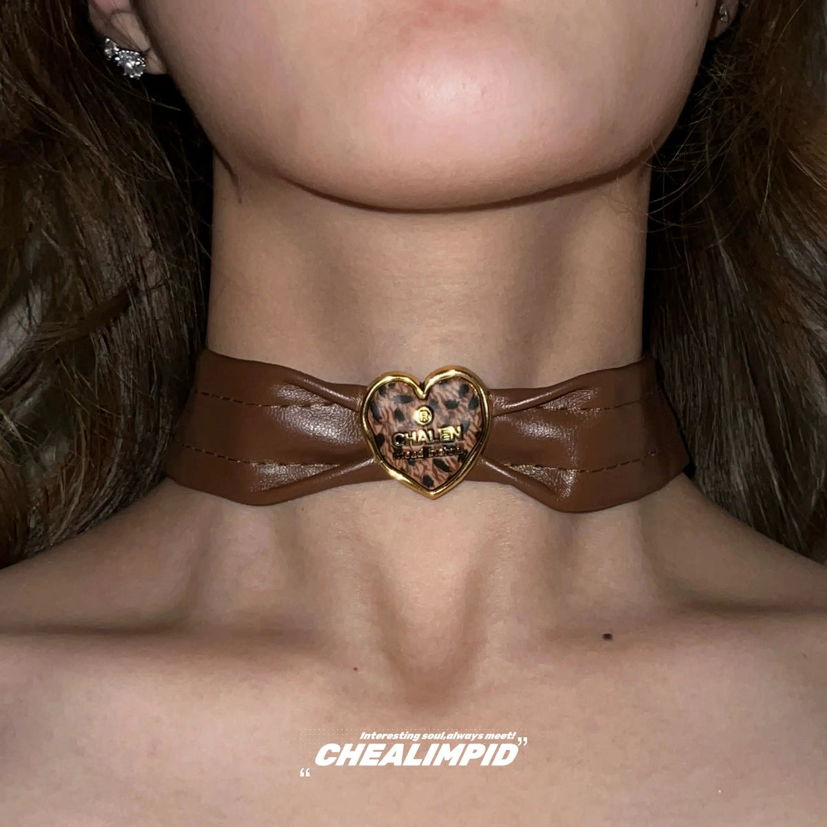 Leopard Print Heart Necklace