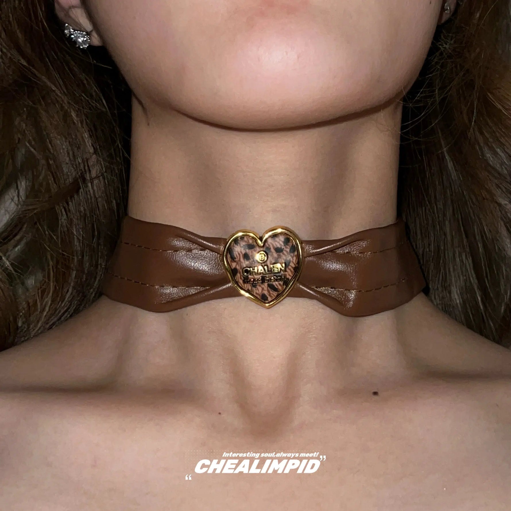 Leopard Print Heart Necklace