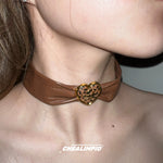 Leopard Print Heart Necklace