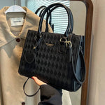 Heart Charm Leather Pattern Tote Bag