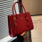 Heart Charm Quilted Leather Tote Bag