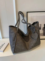 Heart Charm Soft Suede Tote Bag