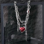 Heart Cross Charm Necklace